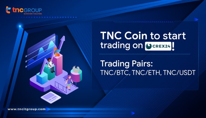 9. TNC Coin now available on Crex24