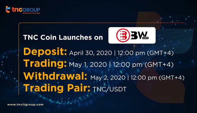TNC Coin Launches on BW